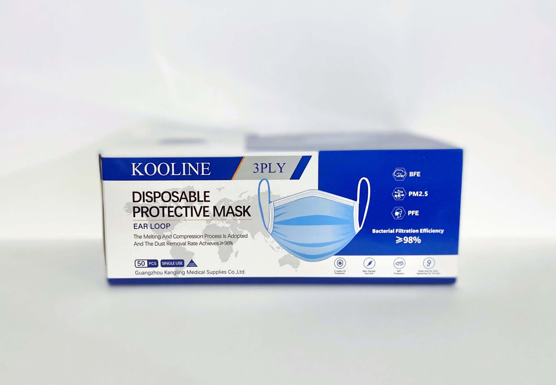Blue Face Mask, Medical Masks, Ear Loop Face Mask | Disposable,Ear loop,Face Masks,Masks,Medical supplies,One size, Mascarillas Medicas